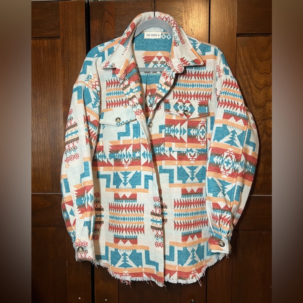 Southwestern Patterned Jacket Shirt Women’s Medium